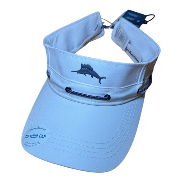 Tommy Bahama White Mens Womens Unisex Visor Hat Cap Marlin Tip Your Cap New - Picture 1 of 3